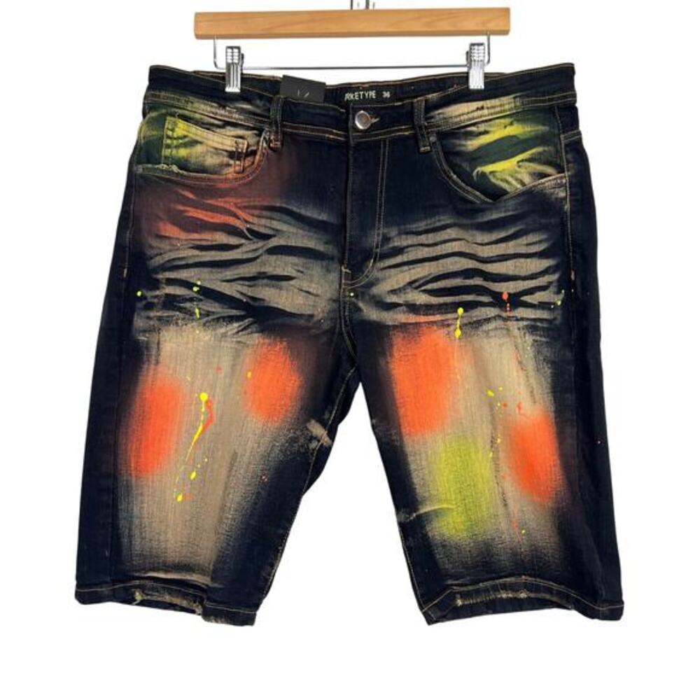 NEW Arketype 36 Dark Wash Denim‎ Distressed Y2K Grunge Hip Hop City Men's Shorts